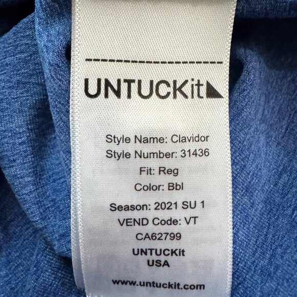 UNTUCKit Men's Performance Polo Blue Size XL - Picture 4 of 7